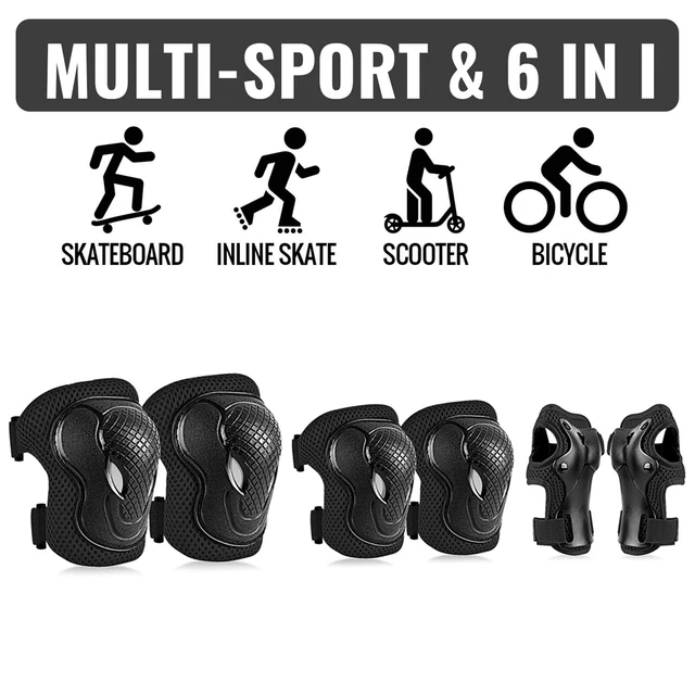 GOMOREON 6Pcs/Set Kids Safety Knee Pads Elbow Pads Wrist Guards Children Protective Gear for Girls Boys Cycling Skating Roller 3