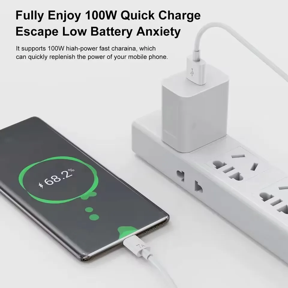 รูปสินค้า สายชาร์จ USB-C 100W ชาร์จเร็ว ยาว 2 เมตร ใช้ได้กับสมาร์ทโฟนหลายแบรนด์