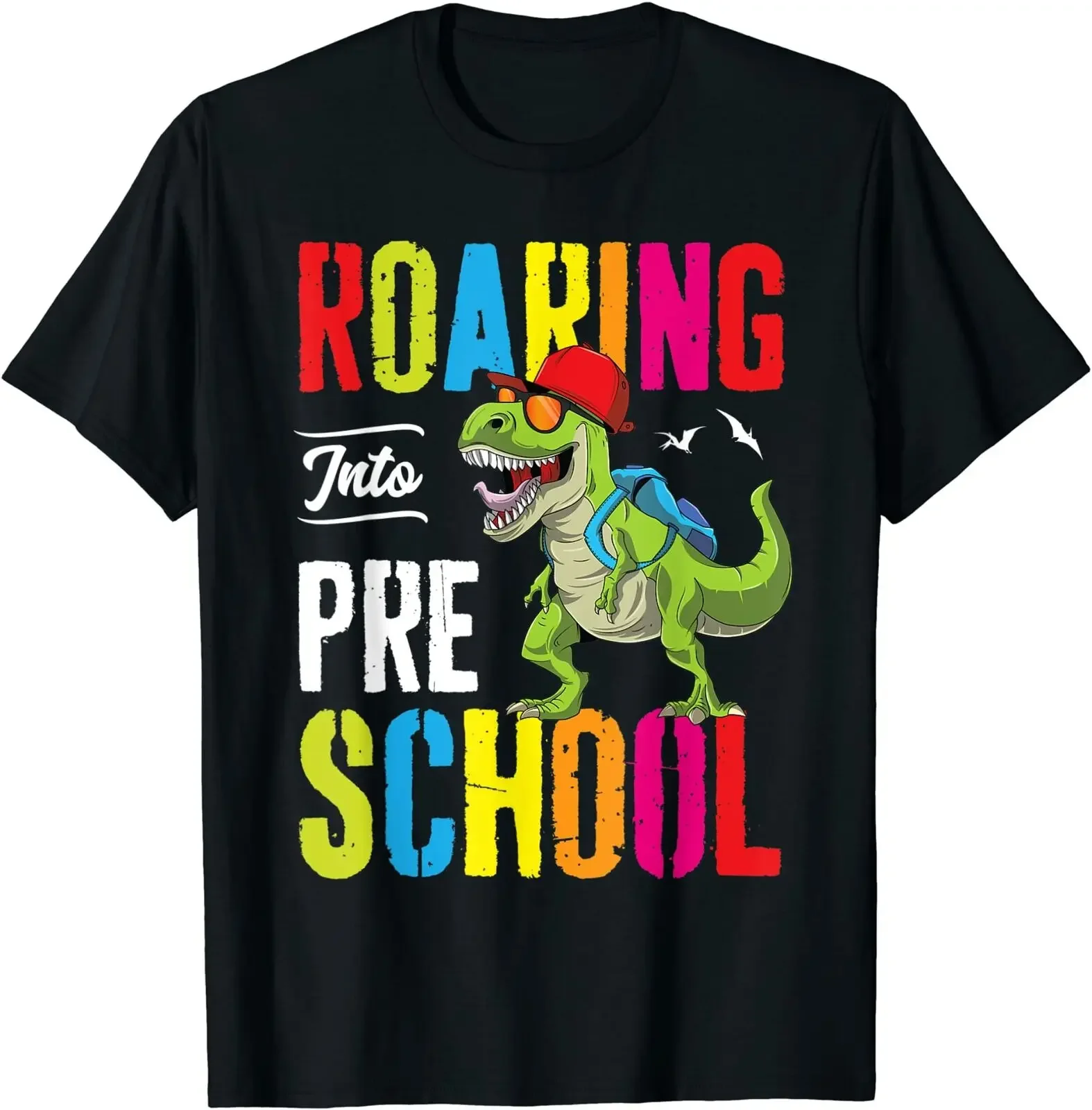 

Roaring Into Preschool Dinosaur Teacher Pre K Back To School T-Shirt Adults Kids
