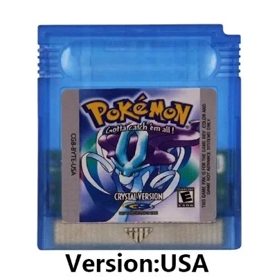 Pokemon Series GBC Game 16-Bit Video Game Cartridge Console Card Green Silver Yellow Red Blue Crystal Gold with Multi-language 4