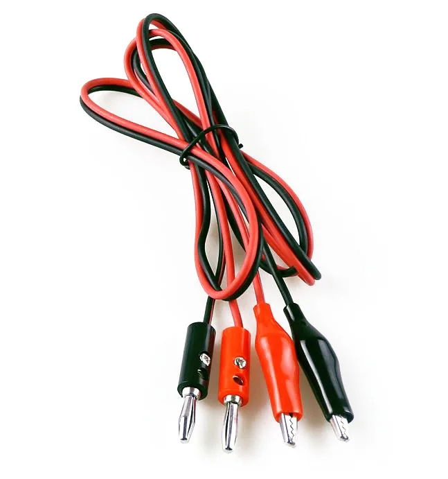 1Pcs 1meter Double Red and Black Banana plug Clips Crocodile Cable Alligator Jumper Wire Test Leads