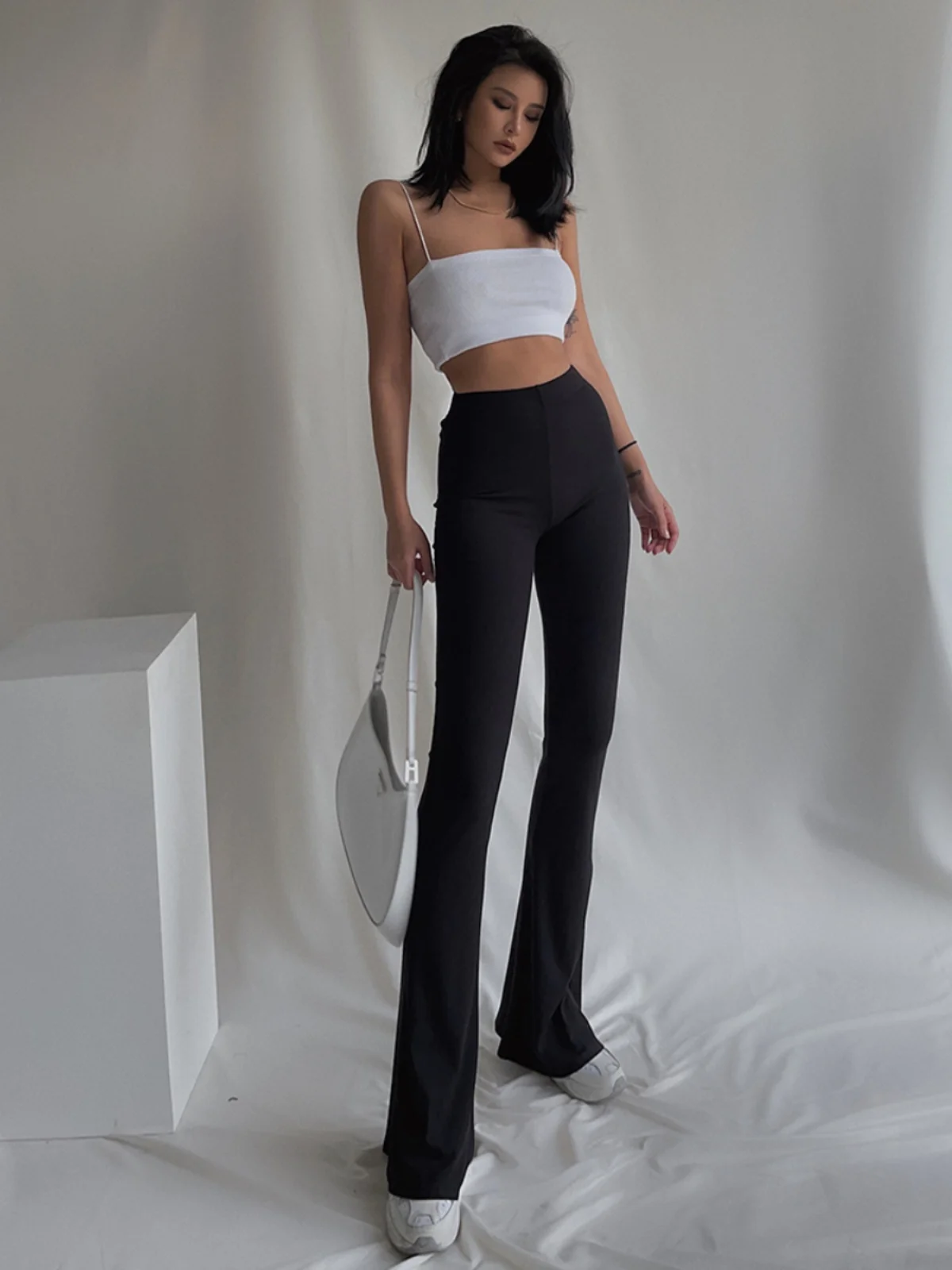 

Homemade Long High Waisted Micro Flared Casual Pants