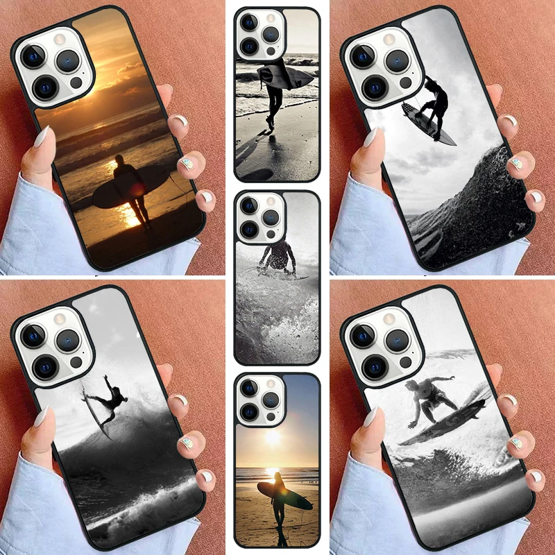 Custodia Per Telefono Beach Surf Board Ocean Waves Per Iphone 11 12 13 14 15 Pro Max Mini Cover Per Iphone X Xs Max Xr 5 6 7 8 Plus