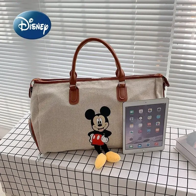 Disney Mickey New Women's Travel Bag Cartoon Fashion Women's Travel Handbag Luxury Brand 3D Portable Fitness Bag Large Capacity