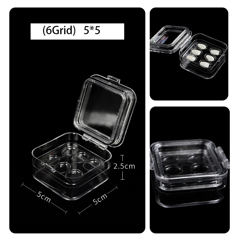 5Pcs Dental Tooth Veneer Storage Box With Film Transparent Denture Box With Hole Membrane False Denture Teeth Container Case
