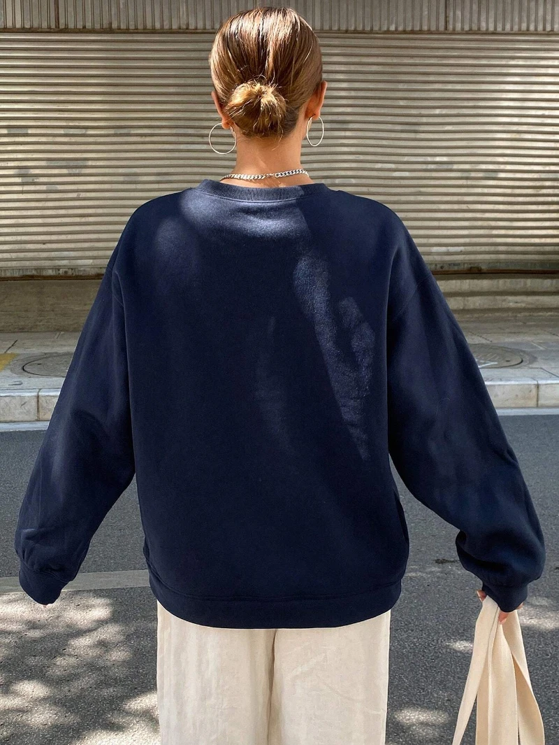 Casual Women's Sweatshirts Kawaii Bow Graphic Prints Pullover Comfortable Warm Oversize Hoodie Autumn Fleece Soft Female Clothes 5