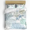 Blue Marine Coral Shells Starfish Duvet Cover with Pillow Case Custom 3pcs Bedding Set Quilt Cover Double Bed Home Textile 1