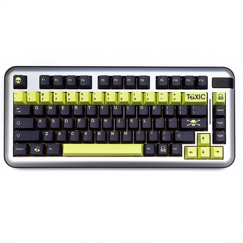 

141 Keys JTK Toxic Keycap Black Dark Gray Chreey Height Pbt Sublimation Green Ningzhi 61/68/84/87/98 Poison Keyboard Keycaps