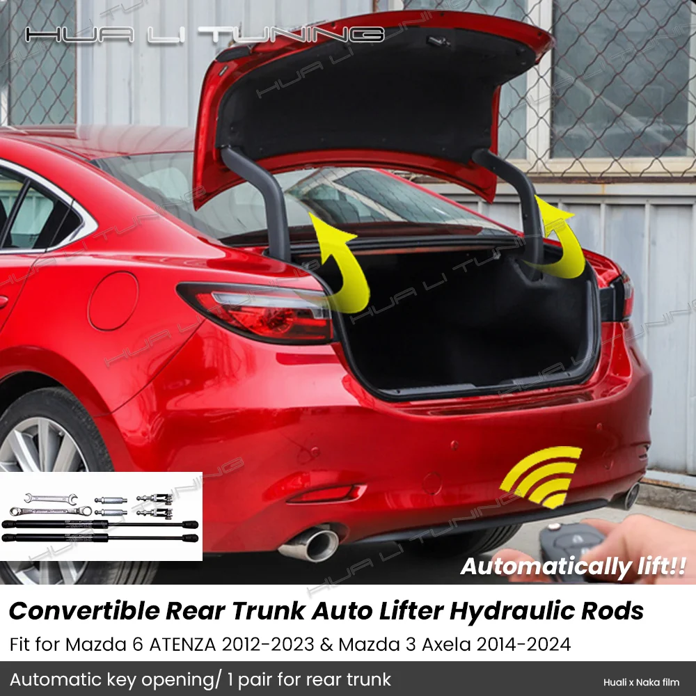 Auto Lift Hydraulic Rods For Mazda 3 6 ATENZA Axela 2012- Conversion Rear Trunk Auto Lift Hydraulic Rods Support Key Opening Upgrade Auto Accessories