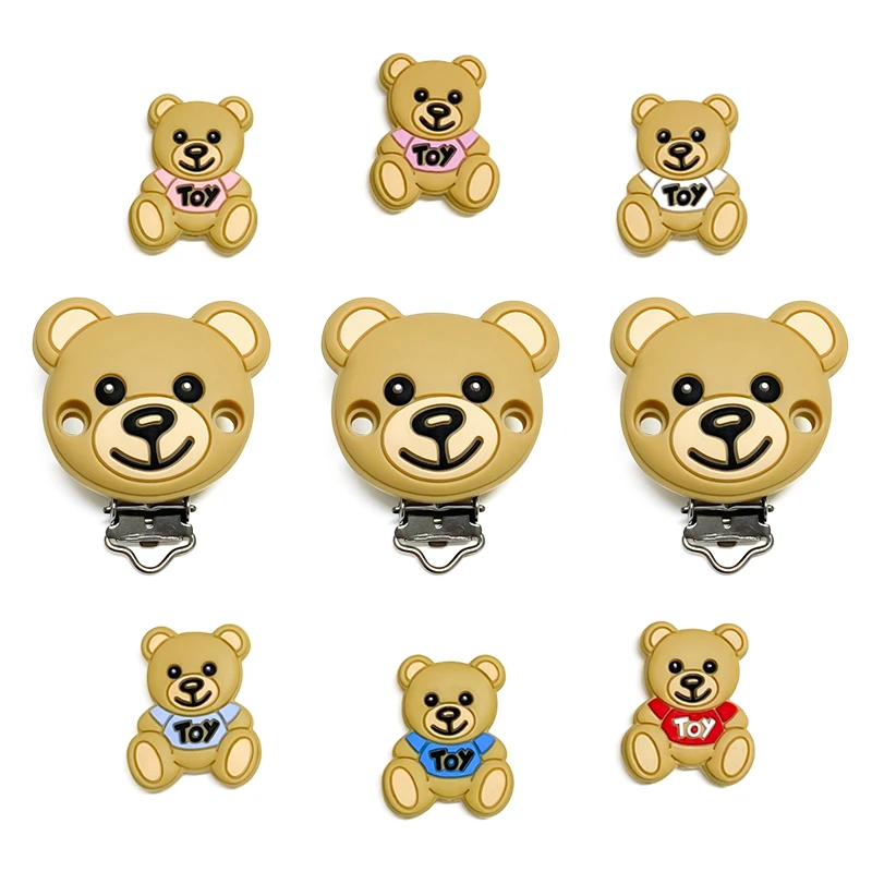 Silicone Toy Bear Pacifier Clip 10pcs Pacifier Chain Holder Soother Nursing Clips BPA Free Chain Accessories Pacifier Clip Pacifier Chain Pacifier Accessories Baby Silicone Accessories