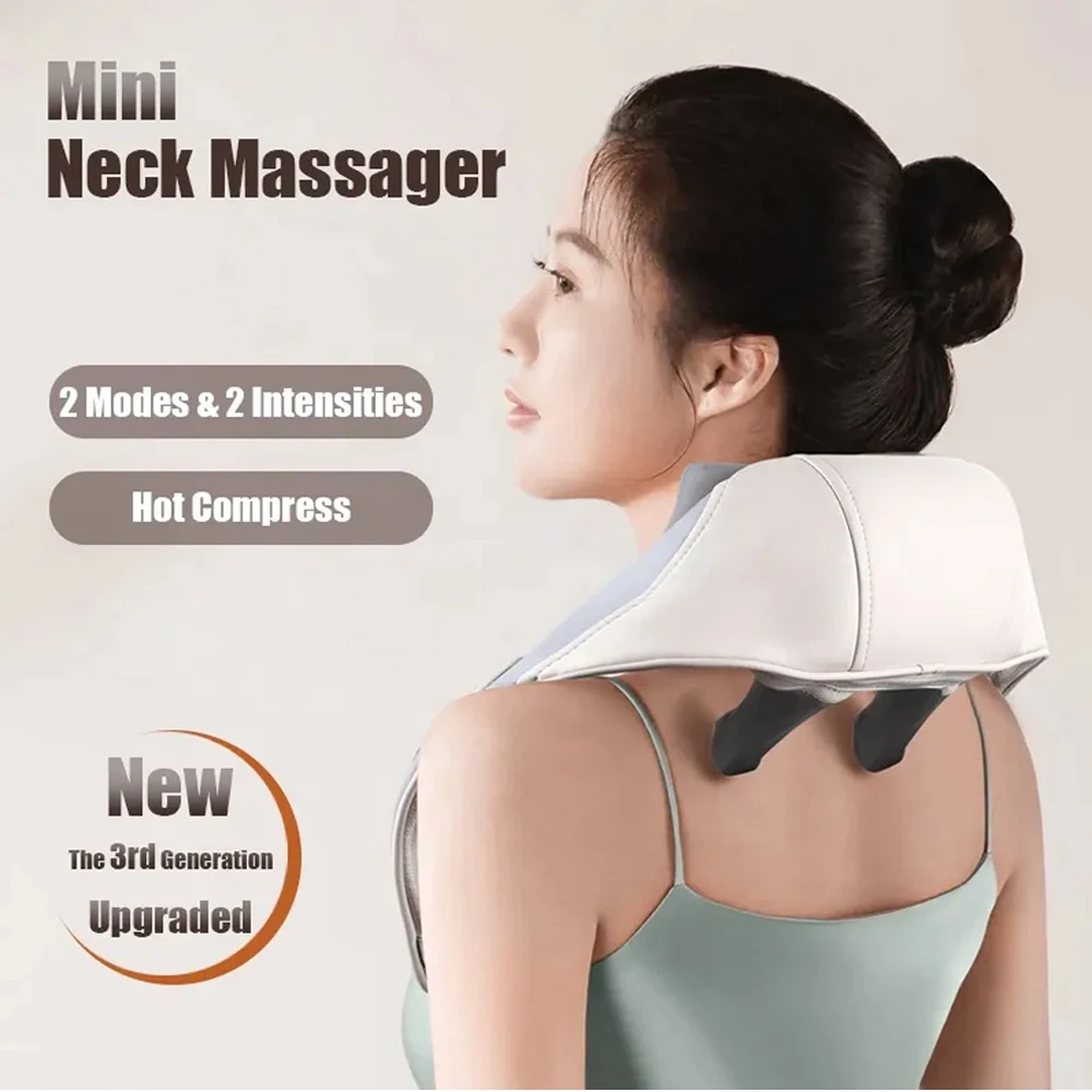 Mini Shiatsu Neck Massager, Shoulder Neck Massager with Heat for