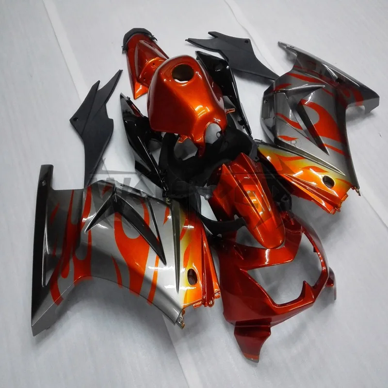 

Комплект обтекателей для кузова ZX250R EX250 2008 2009 2010 2011 2012 orange flames ZX 250R 08-12, Обтекатели для кузова мотоцикла