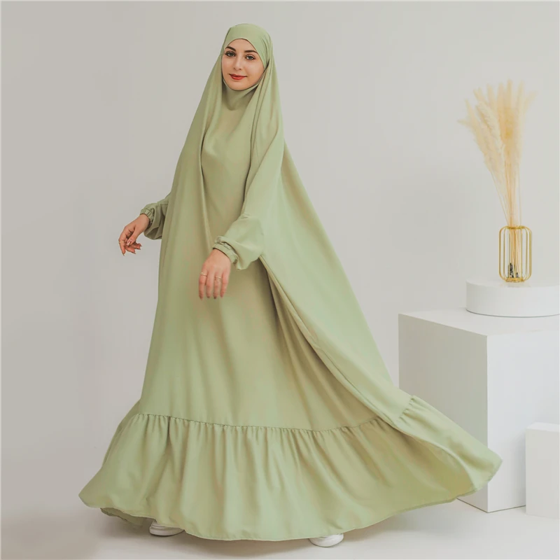 

Eid Hooded Overhead Abaya Women Muslim Loose Maxi Dress Prayer Garment Dubai Turkey Kaftan Ramadan Djellaba Arabic Robe Abayas