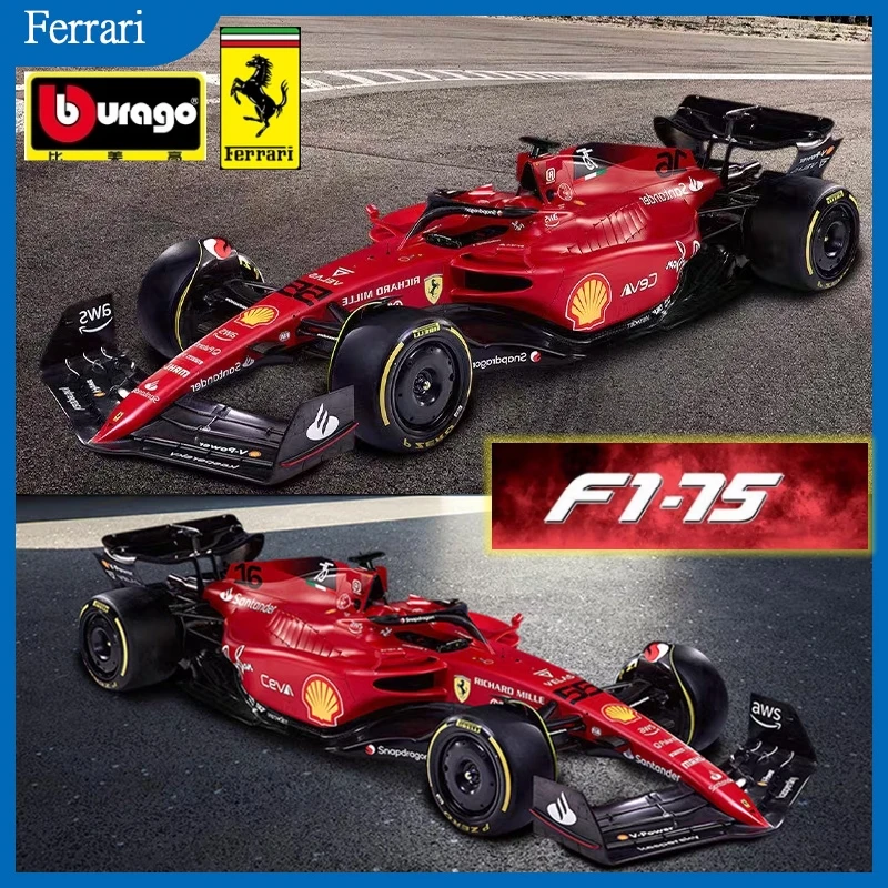 2022 Bburago1:43 F1 Ferrari F1-75 #16 #55 F1 Car Diecast Model Formula Racing Hardbound Edition Modello Da Collezione Giocattoli Per Auto