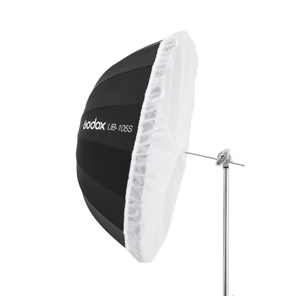고독스 UB-105S 41인치 105cm 파라볼릭 블랙 반사 우산 스튜디오 조명 우산 (블랙 실버 디퓨저 커버 천 포함)