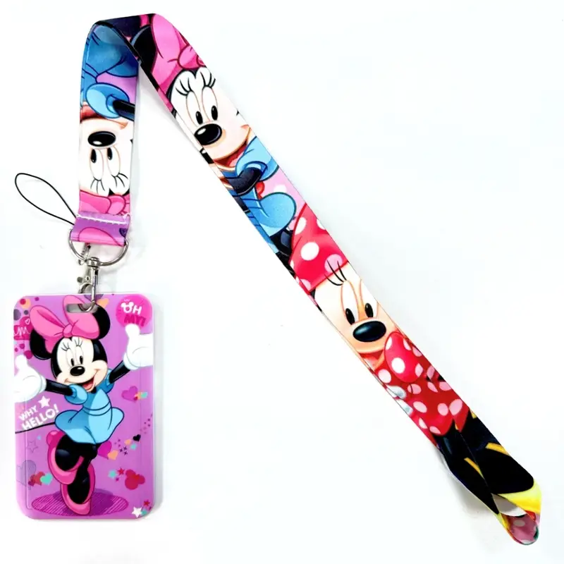 Disney's Credential Holder Mickey Mouse Lanyard Bear Phone Rope ID Card Badge Holder Princess Neck Strap Cartoon Keychain Gift - Image 16