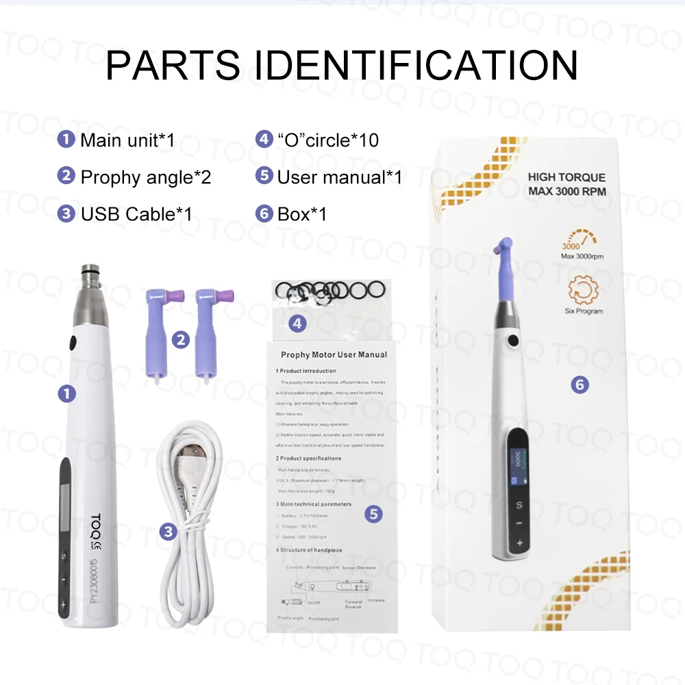 Dental Cordless Polishing Wireless Electric Motor With Prophy Angles Machine 3000rpm Rechargeable Polishing Instrument