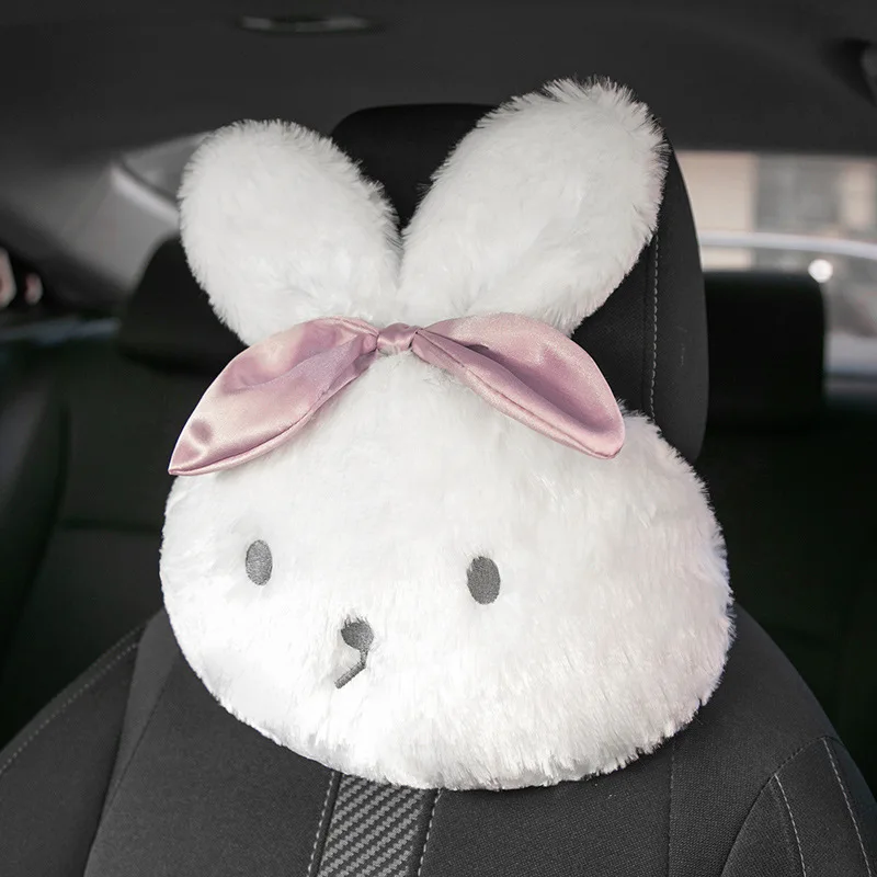 Cute Car Lumbar Back Support Headrest Neck Pillow for Women Cartoon Plush Lumbar Pillow Universal Soft Neck Pillows Cushion