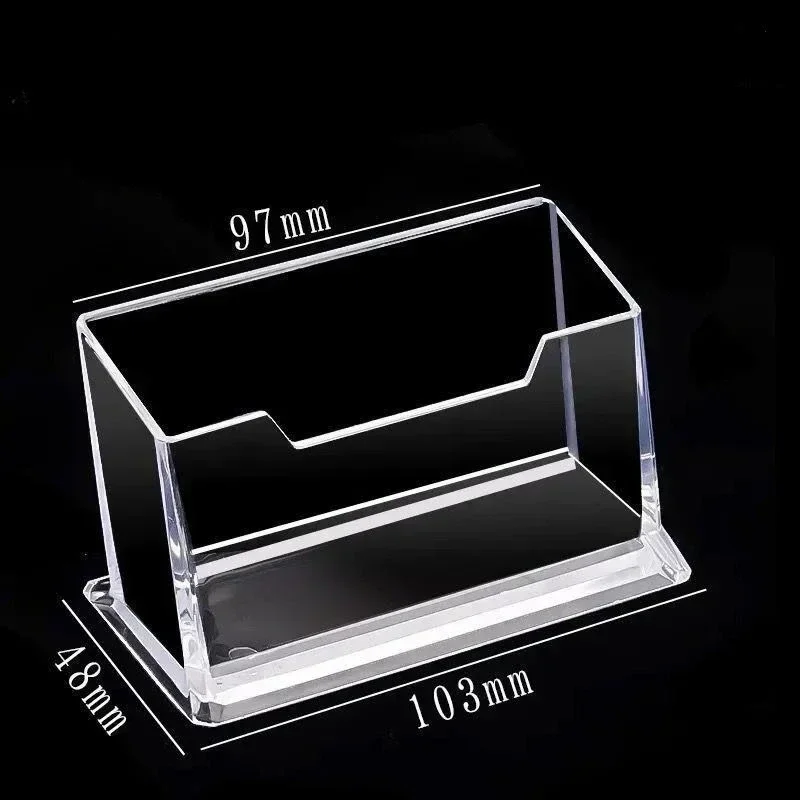 1pcs Clear Desk Shelf Box Storage Display Stand Acrylic Plastic Transparent Desktop Bussiness Card Holder Place Card Holder card holder plastic storage box desk organizer desk card holder card display stand acrylic sign holder