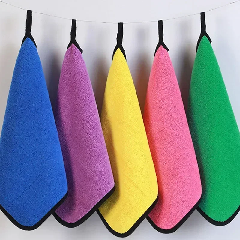 1-5pcs Soft High-density Coral Fleece Car Wash Towel Multi-functional Automobile Cleaning Soft Absorbent Towel Supports