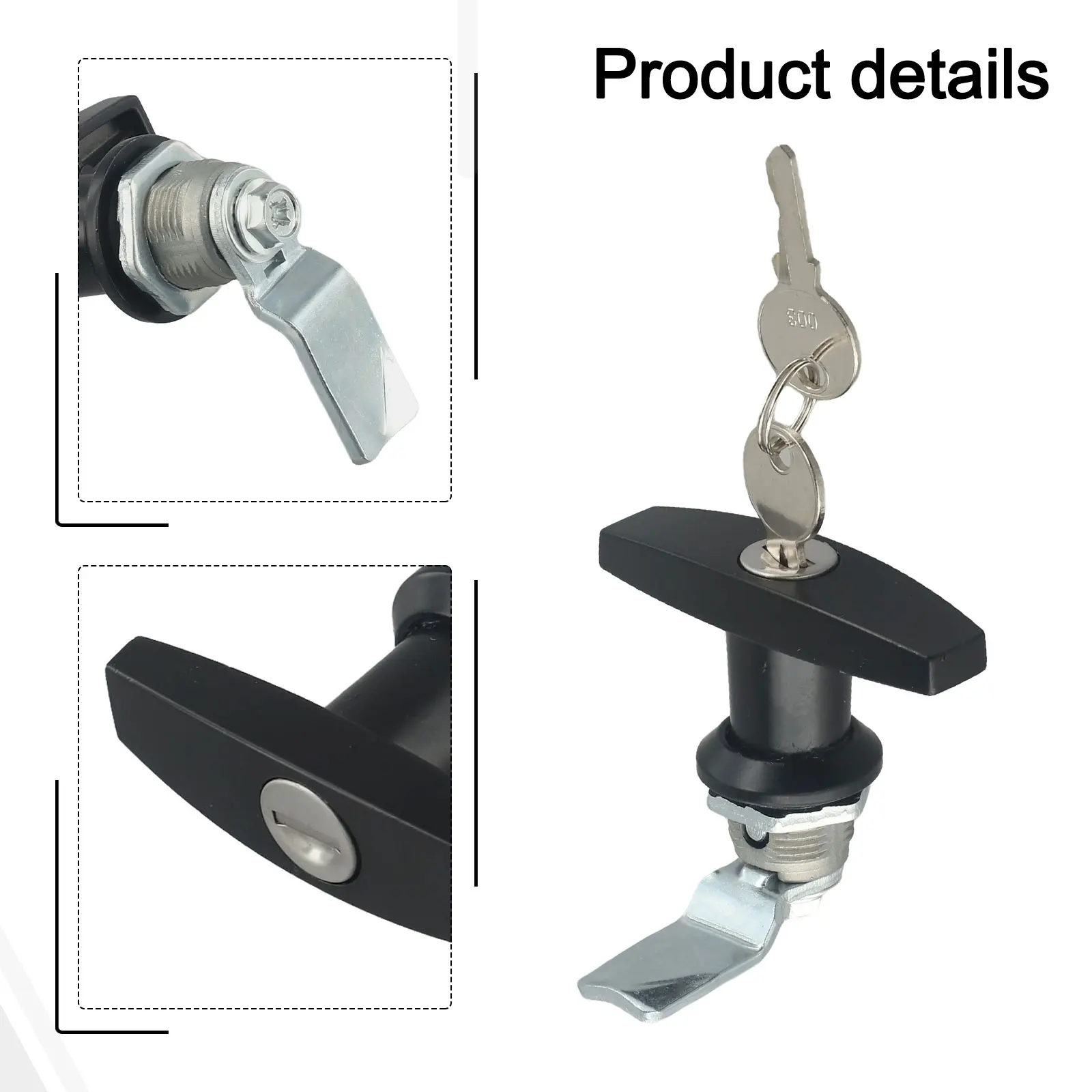 1pcs T Handle Lock With Keys Caravan Garage Shed Campervan Door Locks Home Improvement Garage Toolbox Electrical Box Lock