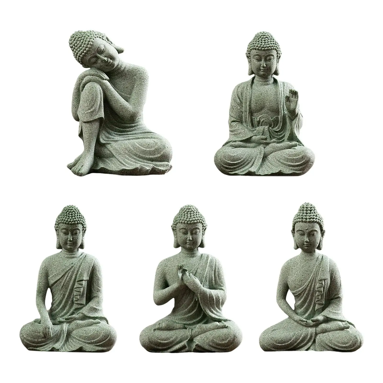 Mały budda posąg Ornament joga figurki rustykalny orientalny dekoracyjny do medytacji biurka biurka