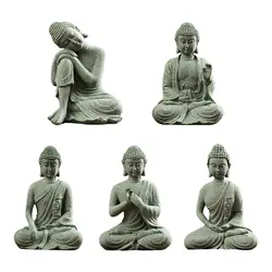 Small Buddha Statue Ornament Yoga Figurines rustic Oriental Decorative for Meditating Desktop Office Indoor Desk