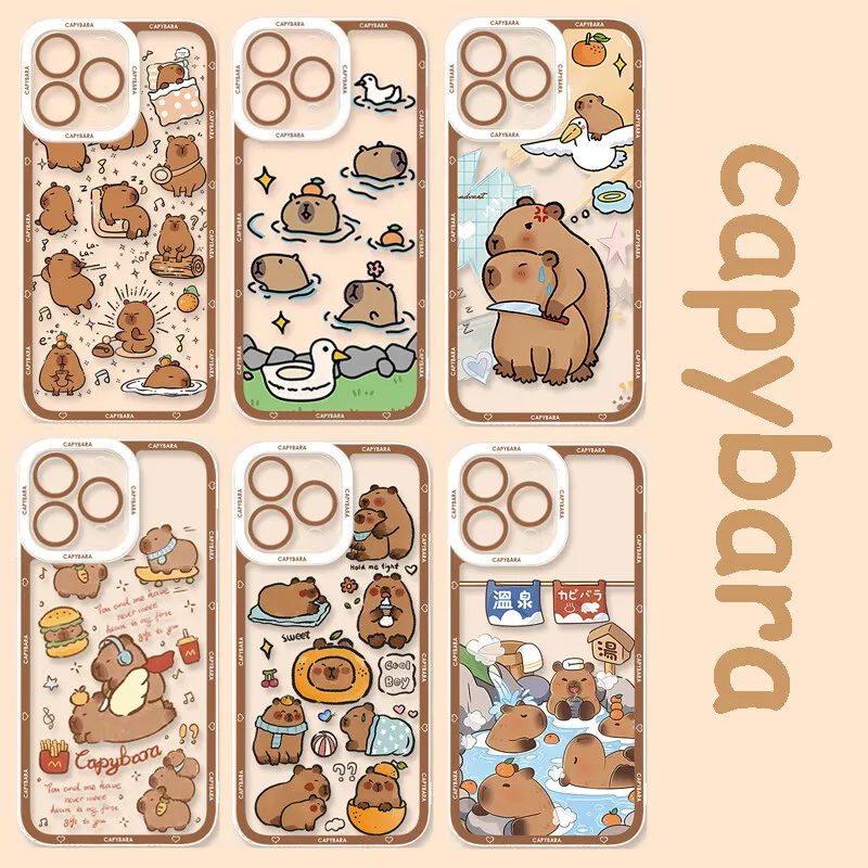 Capybara Cute Clear Phone Case Cover