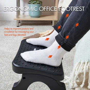 Poggiapiedi ergonomico sotto la scrivania da ufficio con superficie massaggiante Promuove la circolazione delle gambe Allevia la pressione Carico massimo 120 libbre
