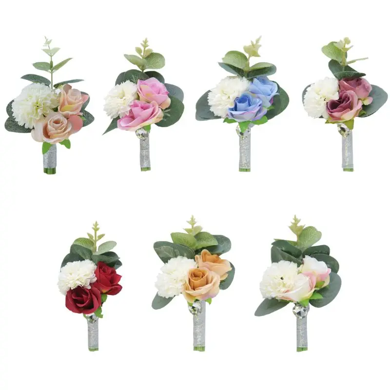 

Bridesmaid Sisters Artificial Flower Brooch Pin Women’s Wedding Bridal Bouquet D