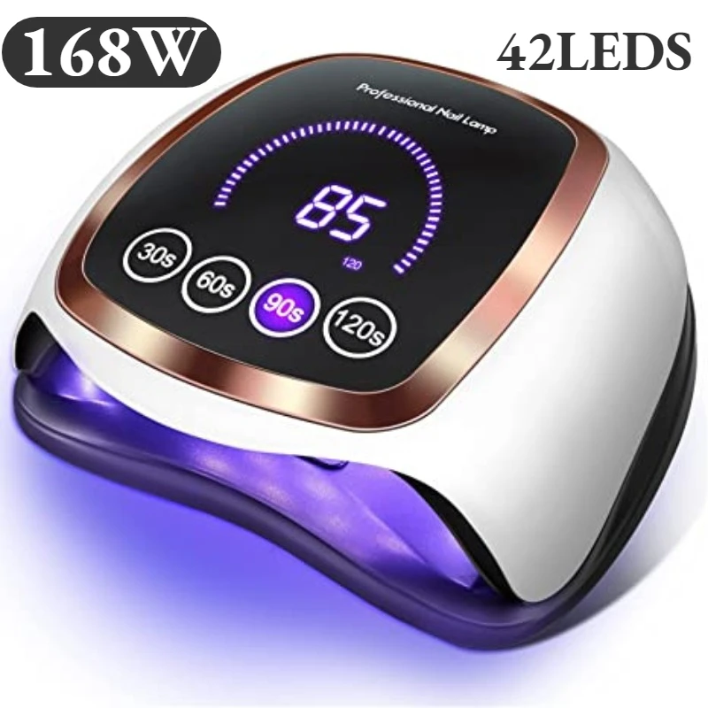 168w 42leds Nail Drying Lamp For Manicure Professional Led Uv Drying Lamp With Auto Sensor Smart