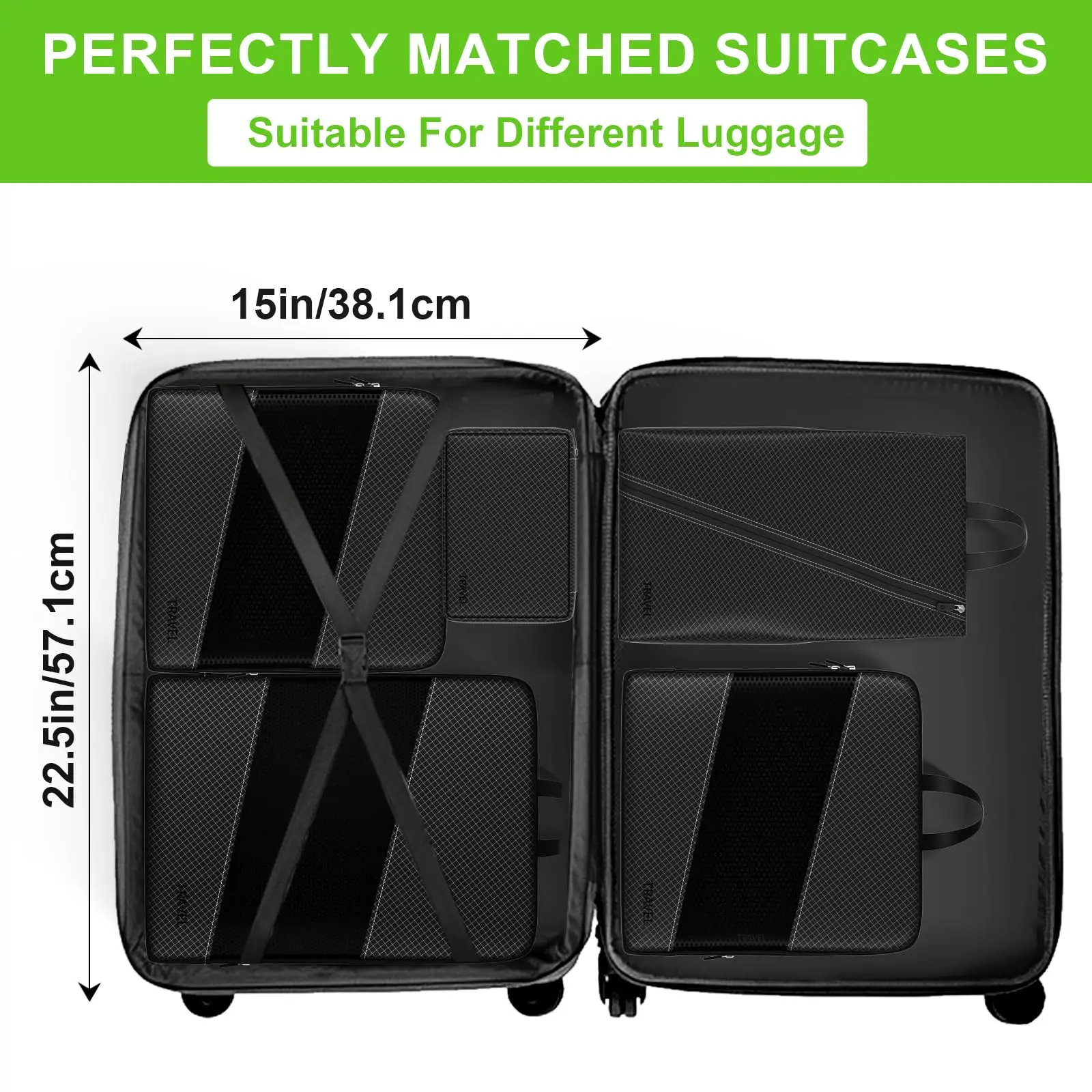 Set med komprimerbara packkuber för resor med skoväska_voghion.com