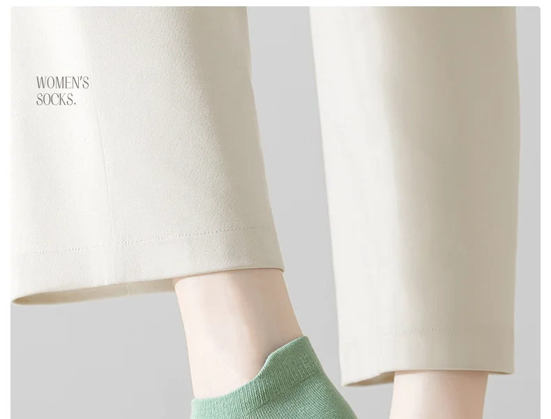 Rutschfeste Unsichtbare Damensocken 100% Baumwolle Niedrig Geschnittene Bootsocken Sommer Dünn Atmungsaktiv Anti-Geruch Schweißabsorbierend Unsichtbare Socken – Detail 1