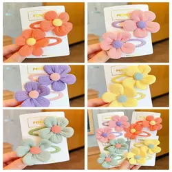 Headwear Flower Bb Clip Lovely Candy Color Ornament Sweet Barrettes Headdress Hair Accessories Fabric Hairpin Children
