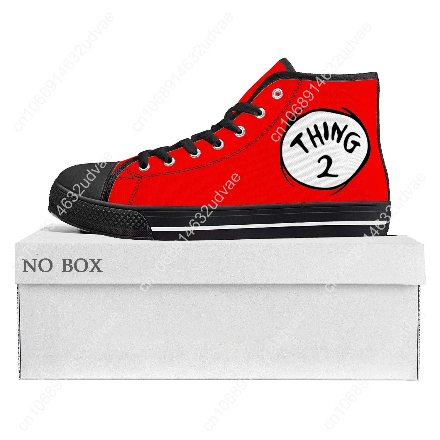 Thing 1 Thing 2 Red Dr Seuss High Top Sneakers Mens Womens Teenager Canvas Sneaker High Quality Casual Couple Shoes Custom Shoe