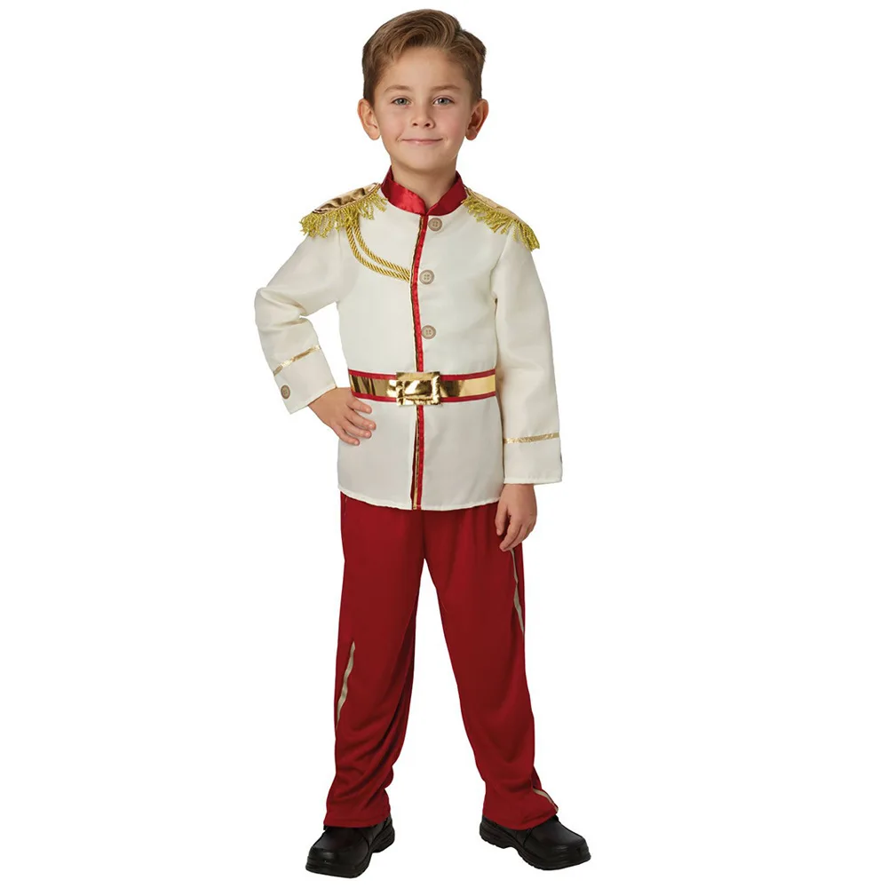 

Kids Boy Prince Halloween Costume Charming Outfit Storebook Failytale Military Captain Band Suits For Child Jacket Coat+Pants
