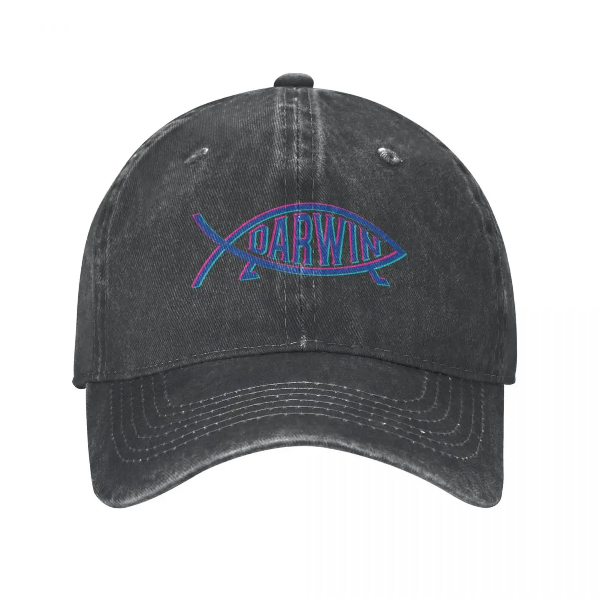 

Darwin Fish Logo v3 Cowboy Hat Hip Hop Hat Women Men'S