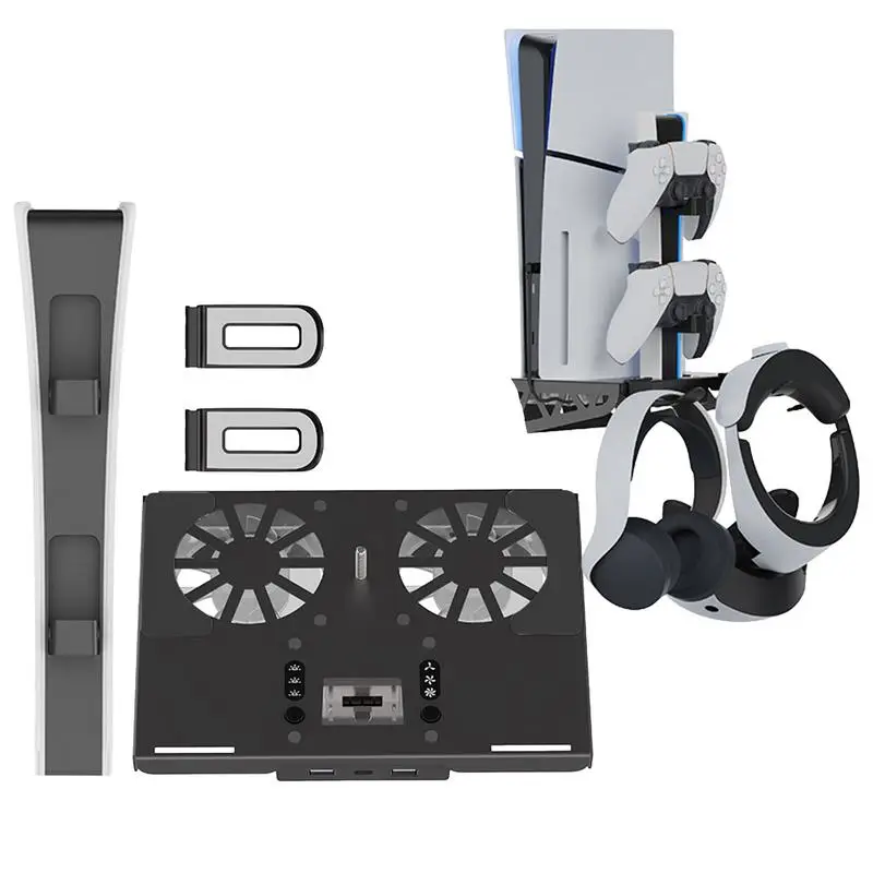 

Game Console Stand And Cooling Station Suitable ForPS5 And Slim Multifunction Wall Mount Cooling Stand Game Console Accessories
