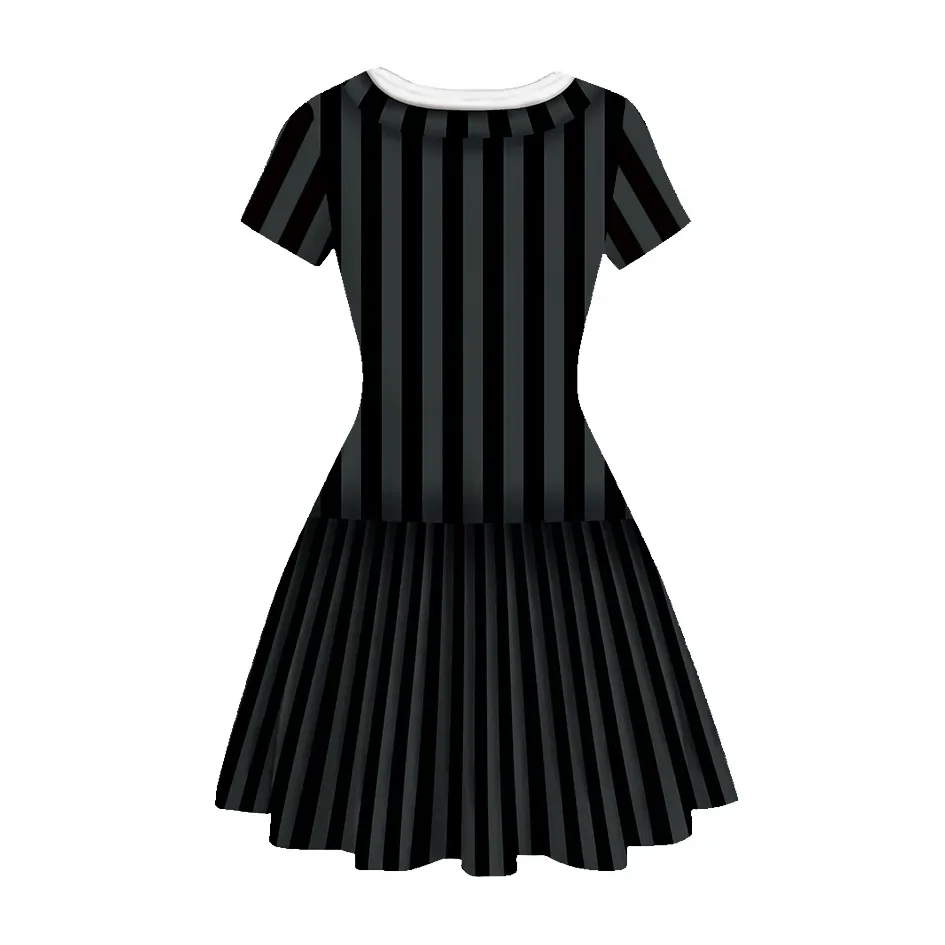 Movie Wednesday Cosplay Addams Costume Children Skirt Uniform Dress Vestidos Kids Girls Halloween Carnival Party