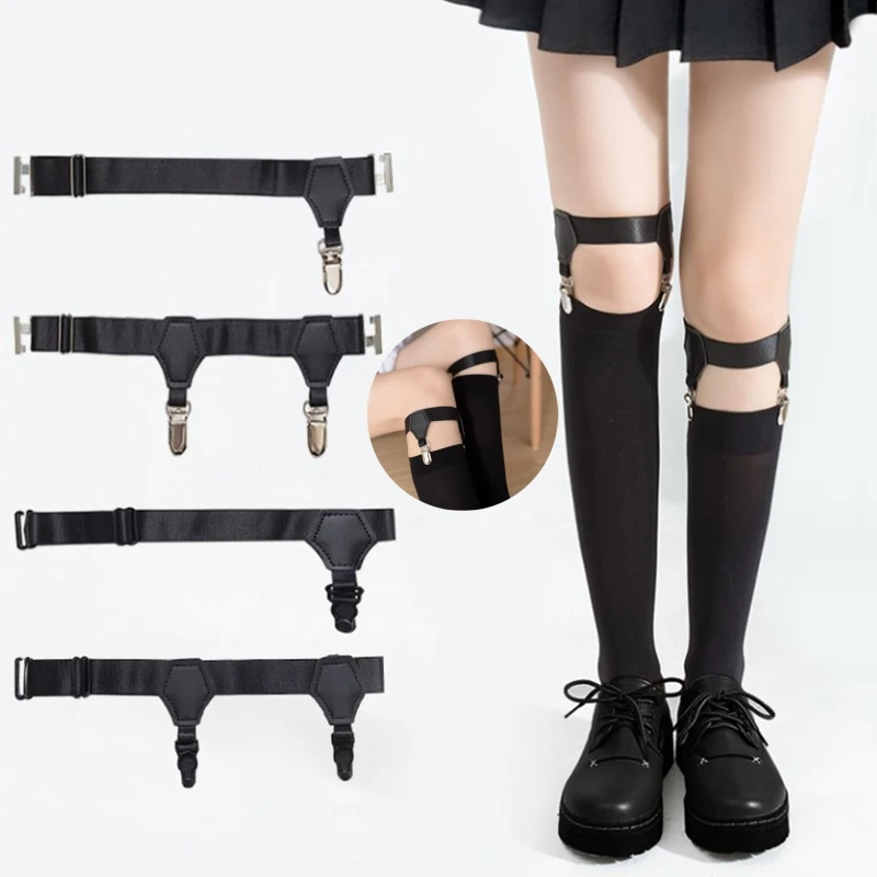 

New 1pcs Women Sexy Punk Goth PU Leather Elastic Garter Leg Thigh Ring Clothing Accessory Leg Suspender Sexy Stockings Garters