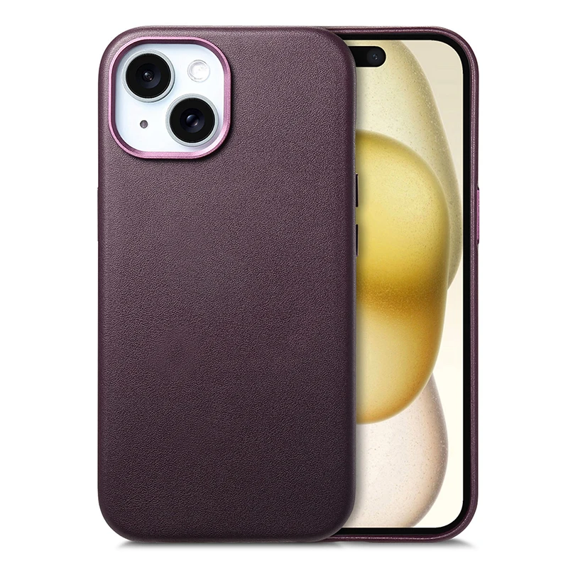 Leather Case For Magsafe iPhone 17 16 15 14 13 Pro Max Plus 17 Air 16E 17E Mag Safe Magnetic Wireless Charging Cover Shockproof