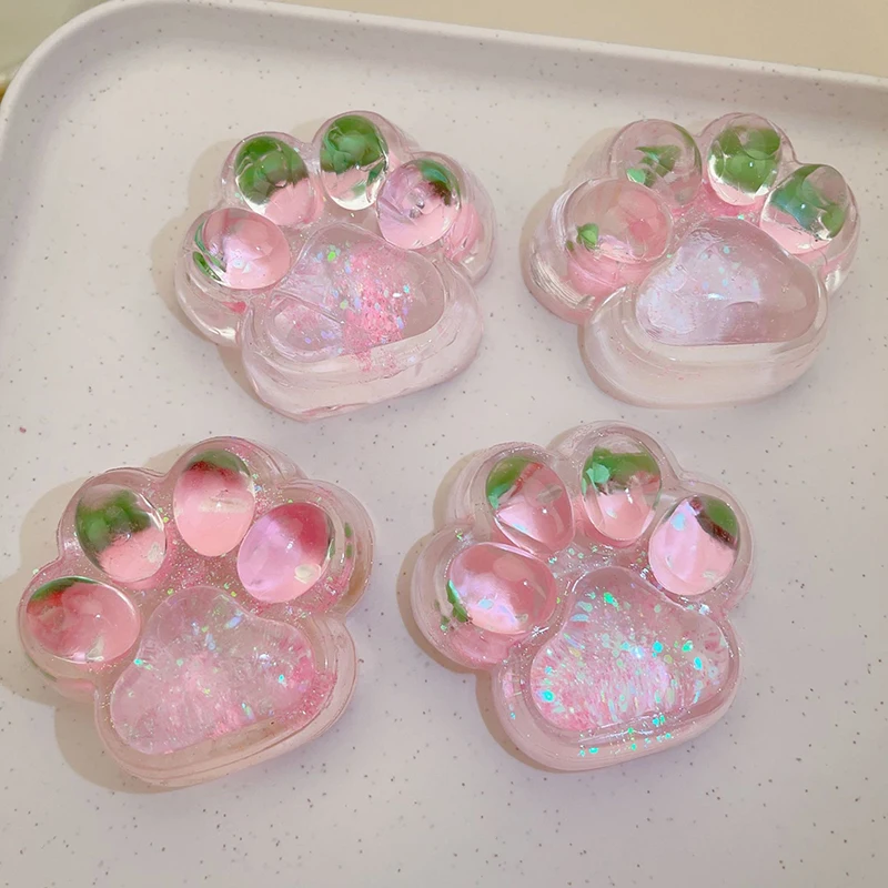 Fidget Toy Kawaii Transparent Strawberry Cat Paw Squeeze Toys Creative Slow Rebound Decompression Venting Rebound Toys For Kids 4