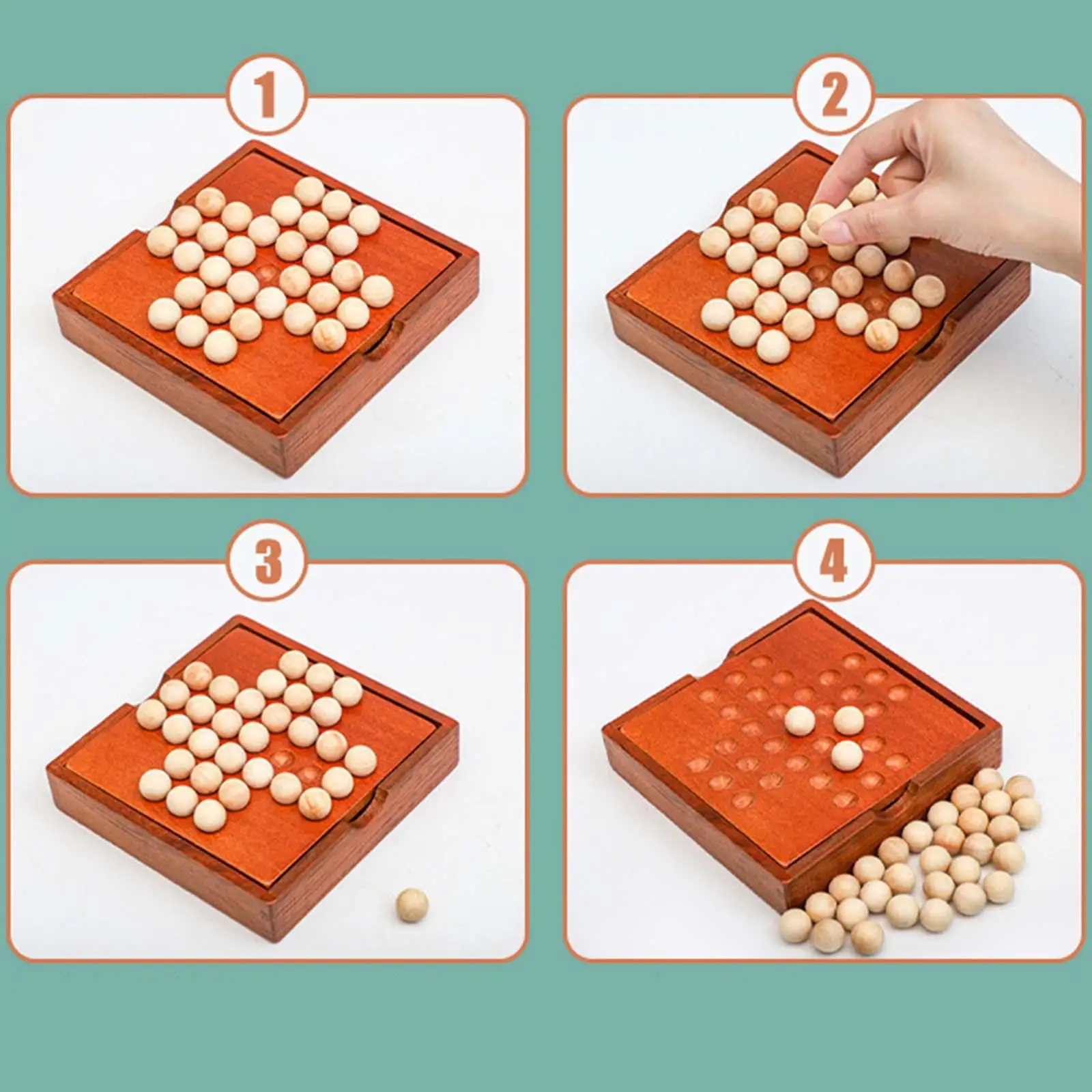 Adult Classic Educational Board Game Single Chess Peg Solitaire Move