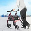 Elderly Shopping Cart with Backrest - Four-Wheeled Portable Walker, Rehabilitation Trolley with Comfortable Seating 4