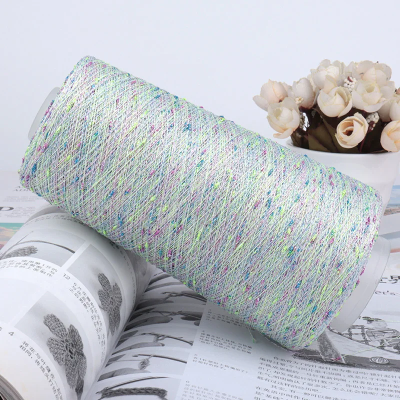 Luxurious Beaded Silk Yarn with Gold and Silver Accents for Crafting and DIY Projects, 250g
