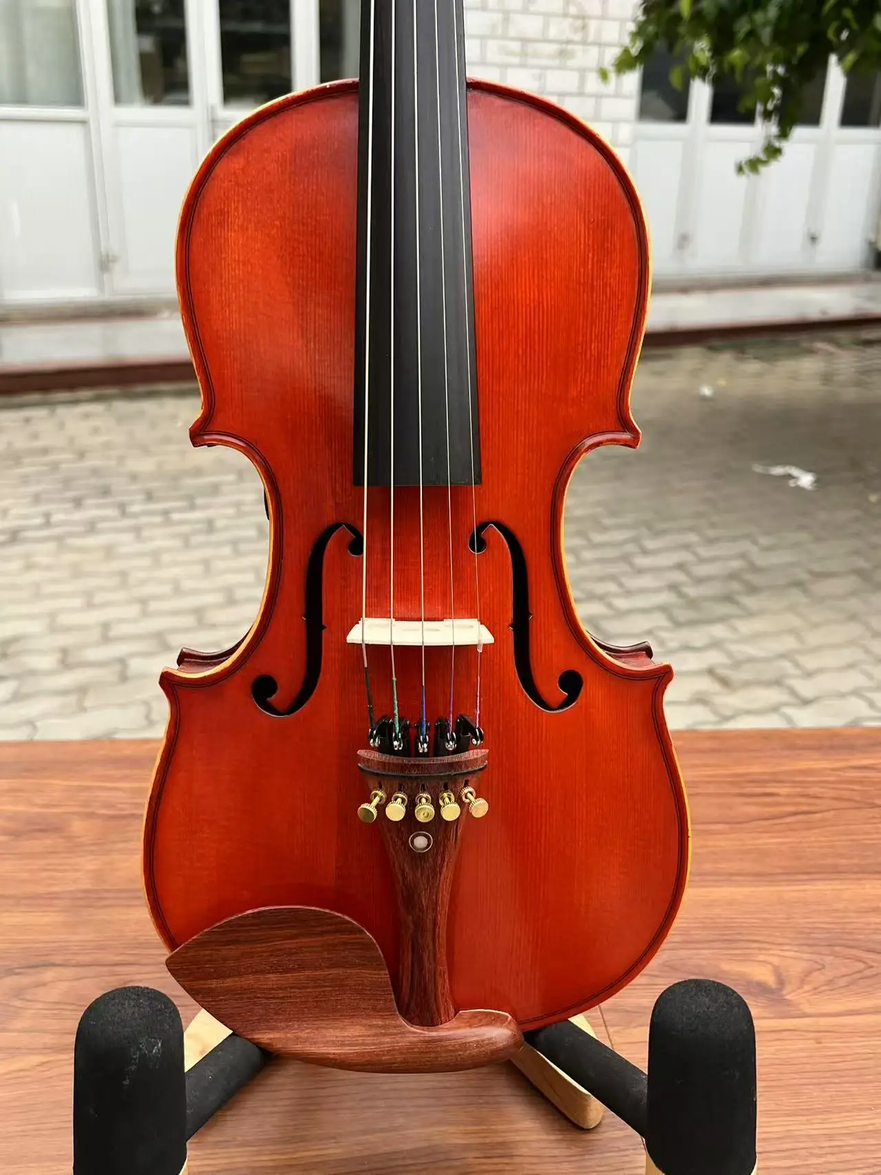 Bird's eye Maple Wood Master 5 strings Viola 15 inch, Loud rich deep sound