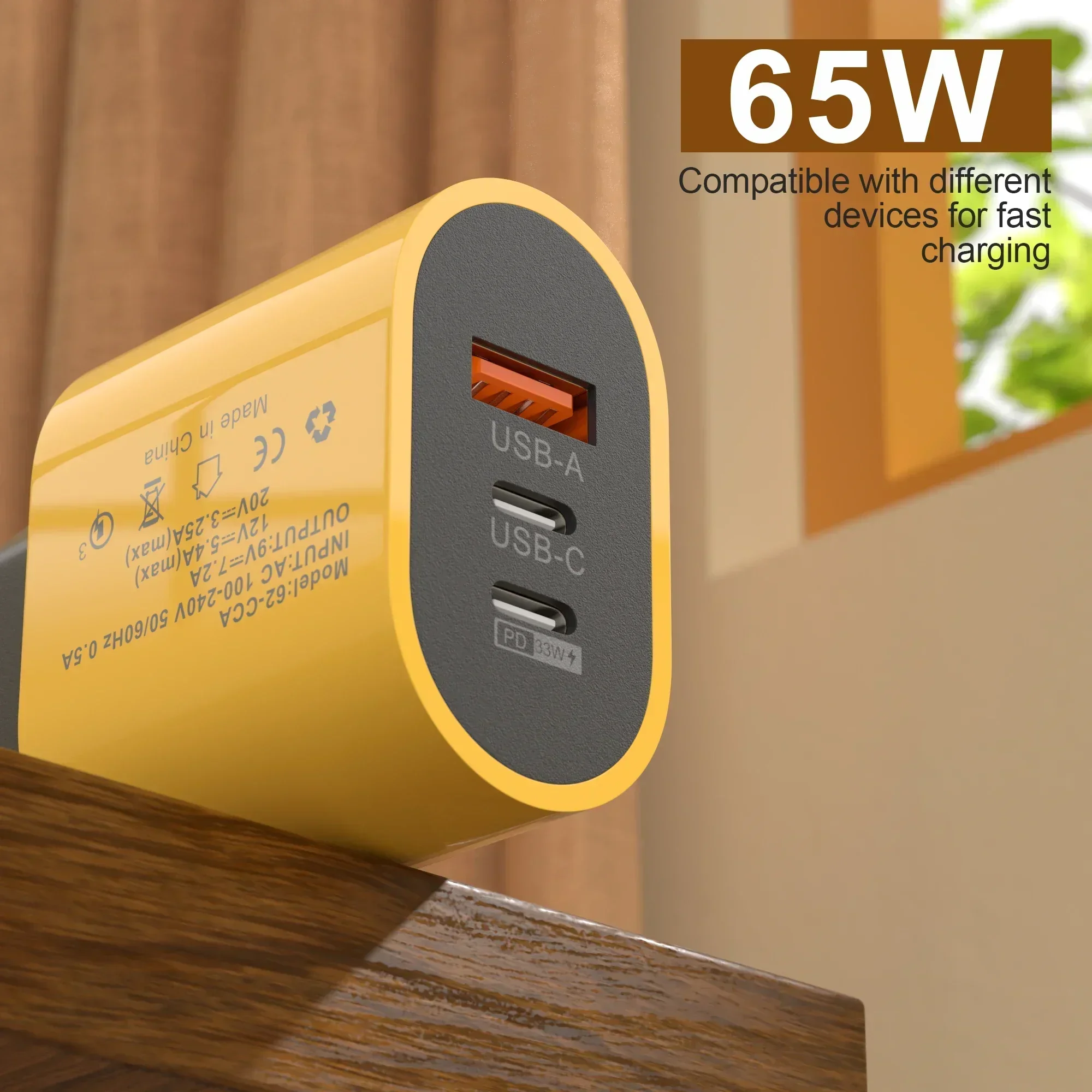 65W Fast Charger USB Type C PD Cable Fast Charging Quick Charge 3.0 Adapter For iPhone Xiaomi Samsung Oneplus Pixel Cellphones