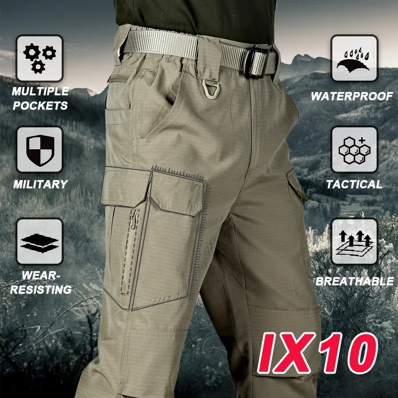 

Pockets Summer Cargo Men's Pants Trousers Military Camping Outdoor Army Work Men Multiple Tactical Hiking Breathable