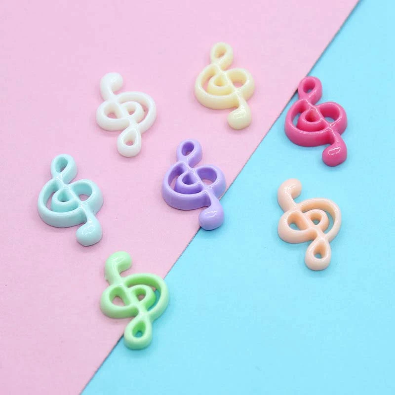 

70 шт. Kawaii Music Note Flatback украшения Скрапбукинг материал разноцветная Смола чехол для телефона DIY