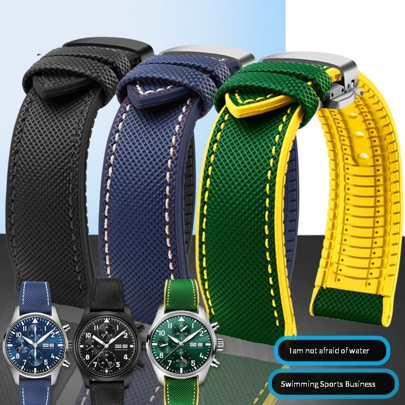20Mm 21Mm 22Mm 23Mm Tela Nylon + Cinturini In Gomma Per Ogni Marca Orologi Subacquei Per Iwc Tudor Longines Orologio Da Uomo E Da Donna